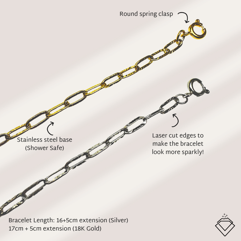[FLOW] Leia Mini Paperclip Chain Bracelet (Silver/Gold)