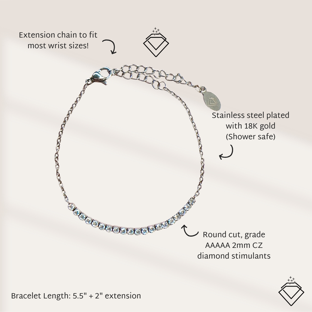 [BECOMING] Hope White Dainty Bracelet (Silver/Gold)
