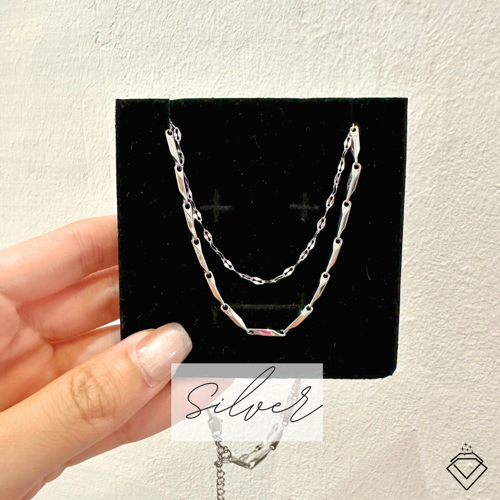 [FLOW] Kelly Everyday Double Layer Necklace (Silver/Gold)