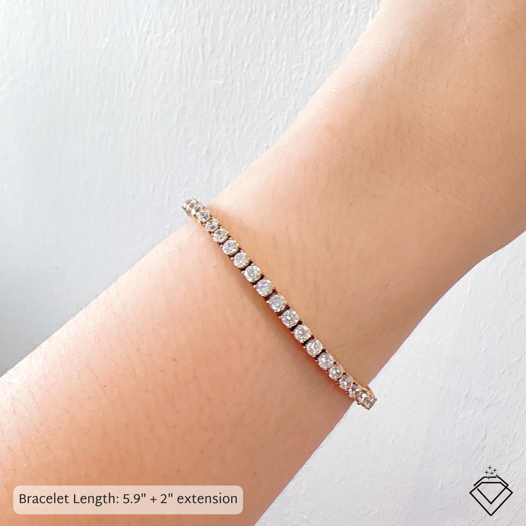 [BECOMING] Mae Half Tennis Paperclip Bracelet (Silver/Gold)