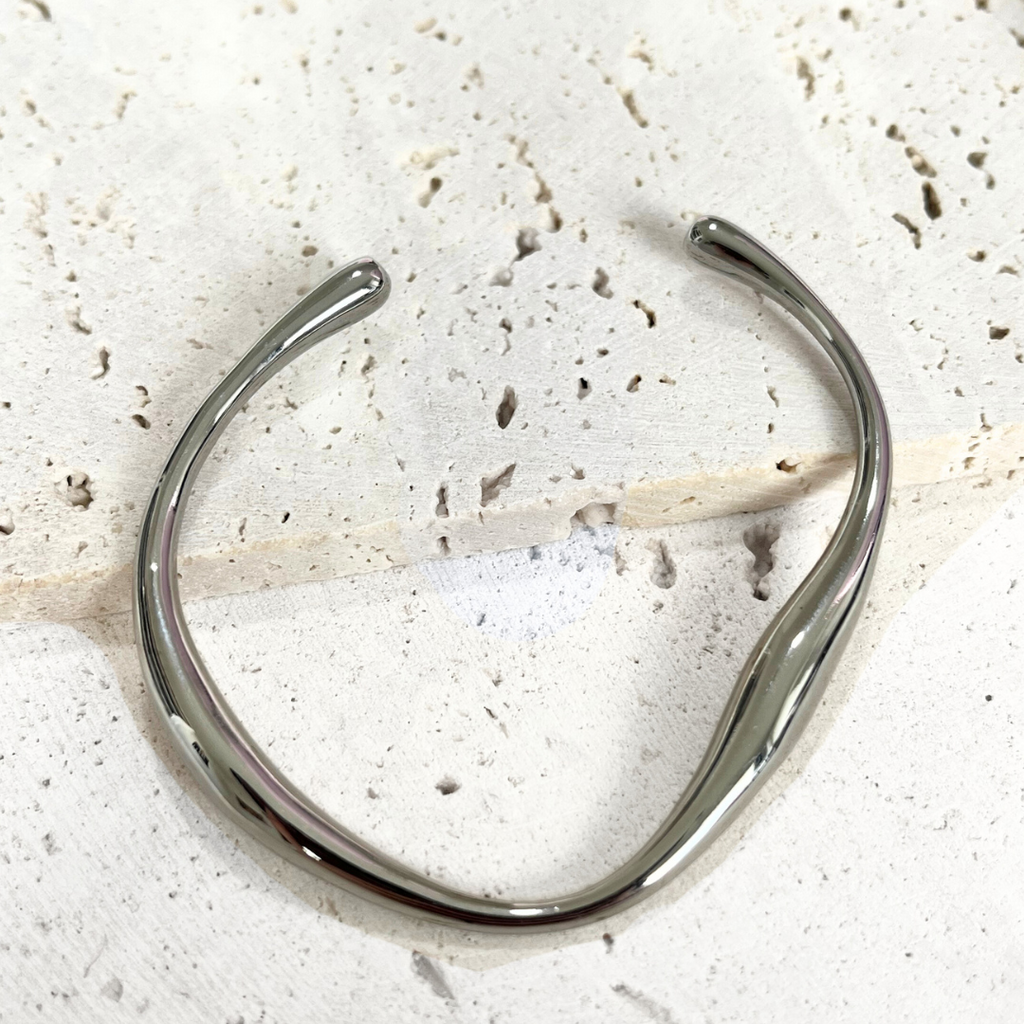 [FLOW] Wave Cuff Adjustable Bangle (Silver/Gold)