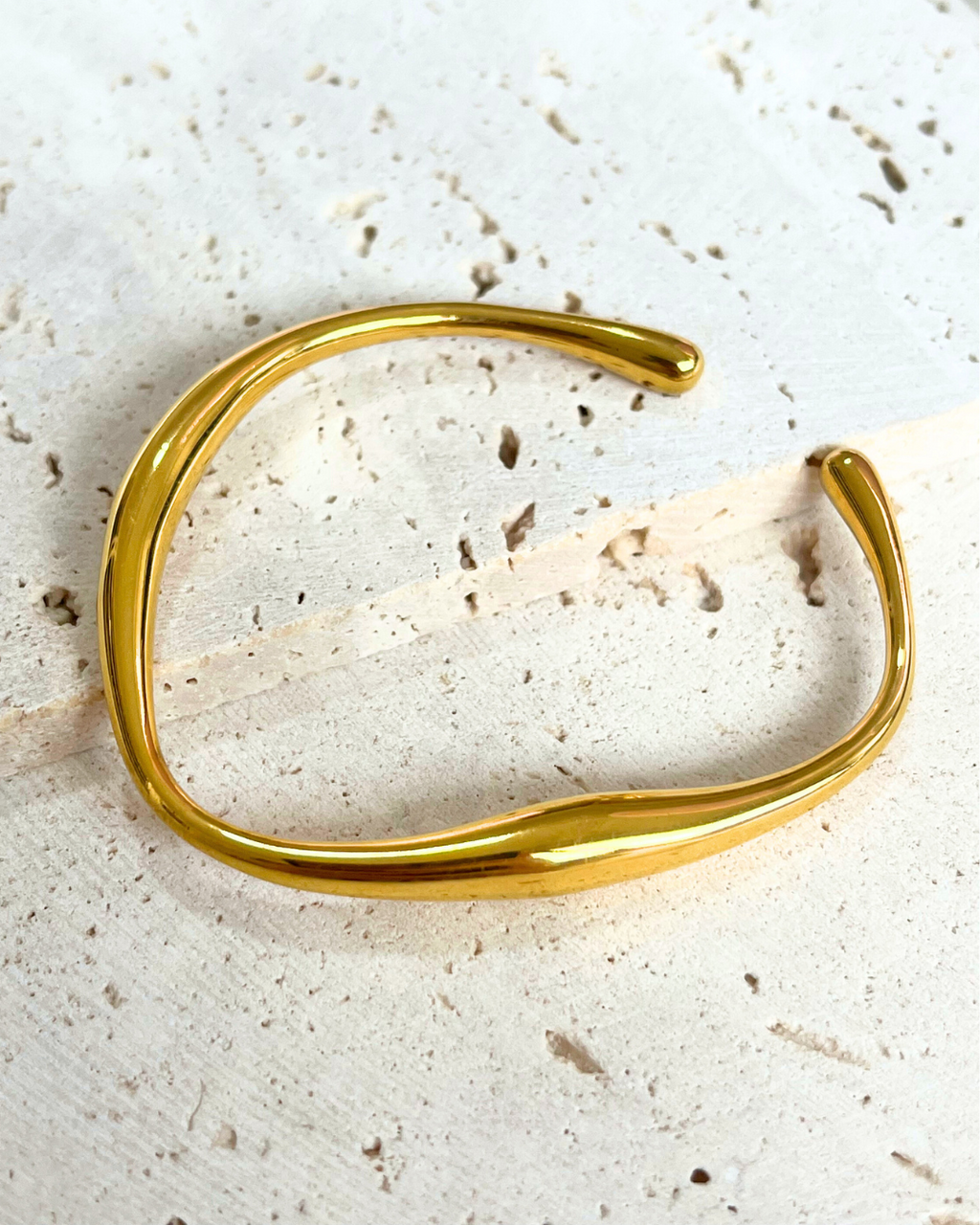 [FLOW] Wave Cuff Adjustable Bangle (Silver/Gold)