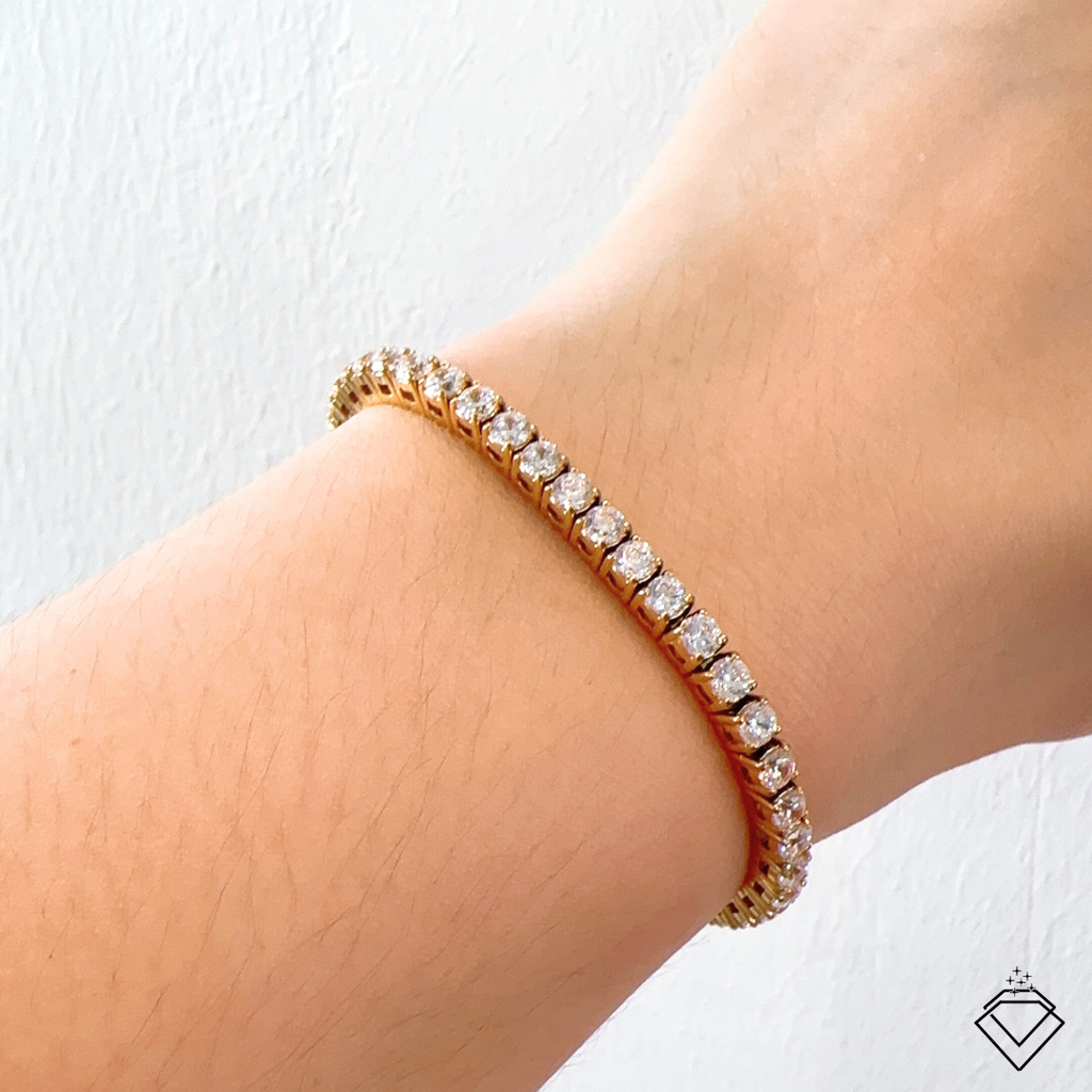 [BECOMING] Ella Bestie Tennis Bracelet (Gold)