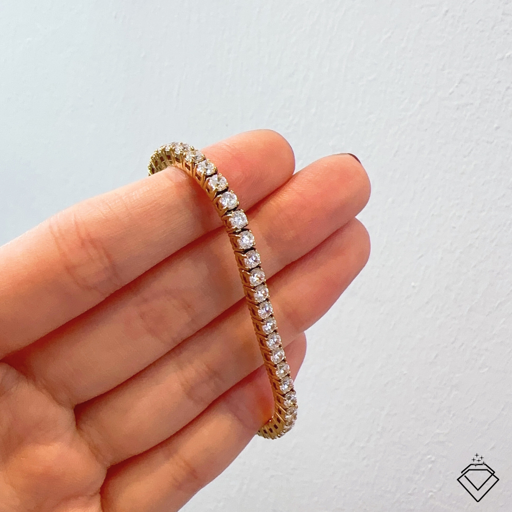 [BECOMING] Ella Bestie Tennis Bracelet (Gold)