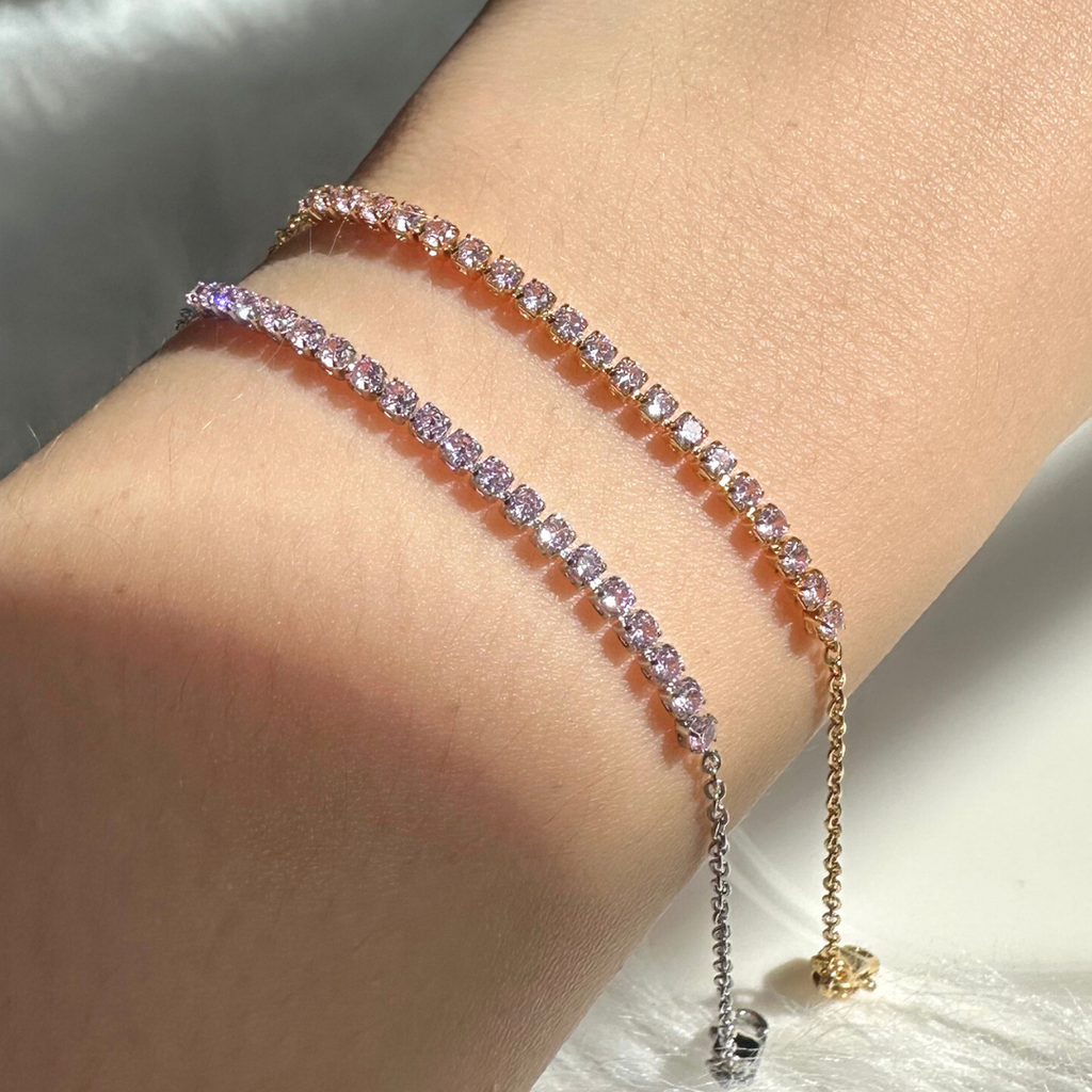 [BECOMING] Pink Hope Dainty Bracelet (Silver/Gold)
