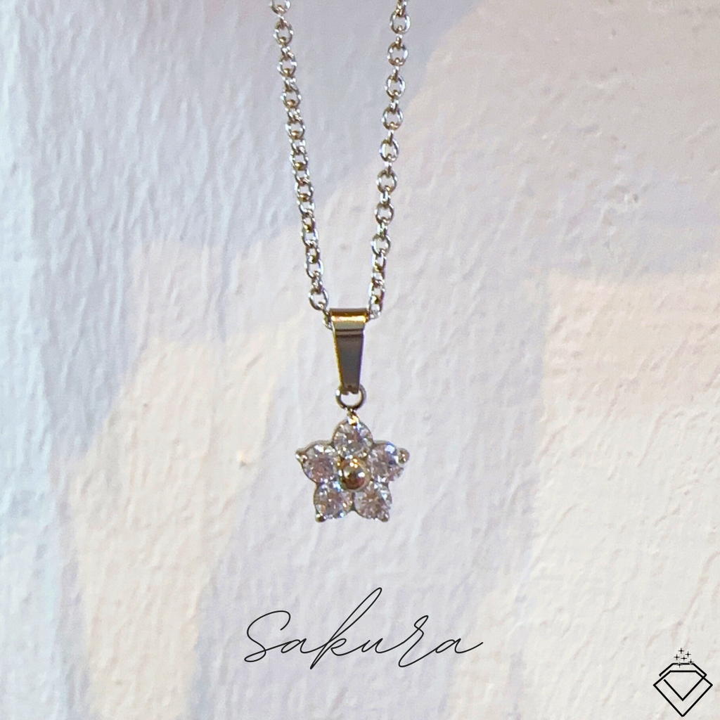 [LOVE] Sakura Collection (Earring/Necklace/Bracelet) (Silver)