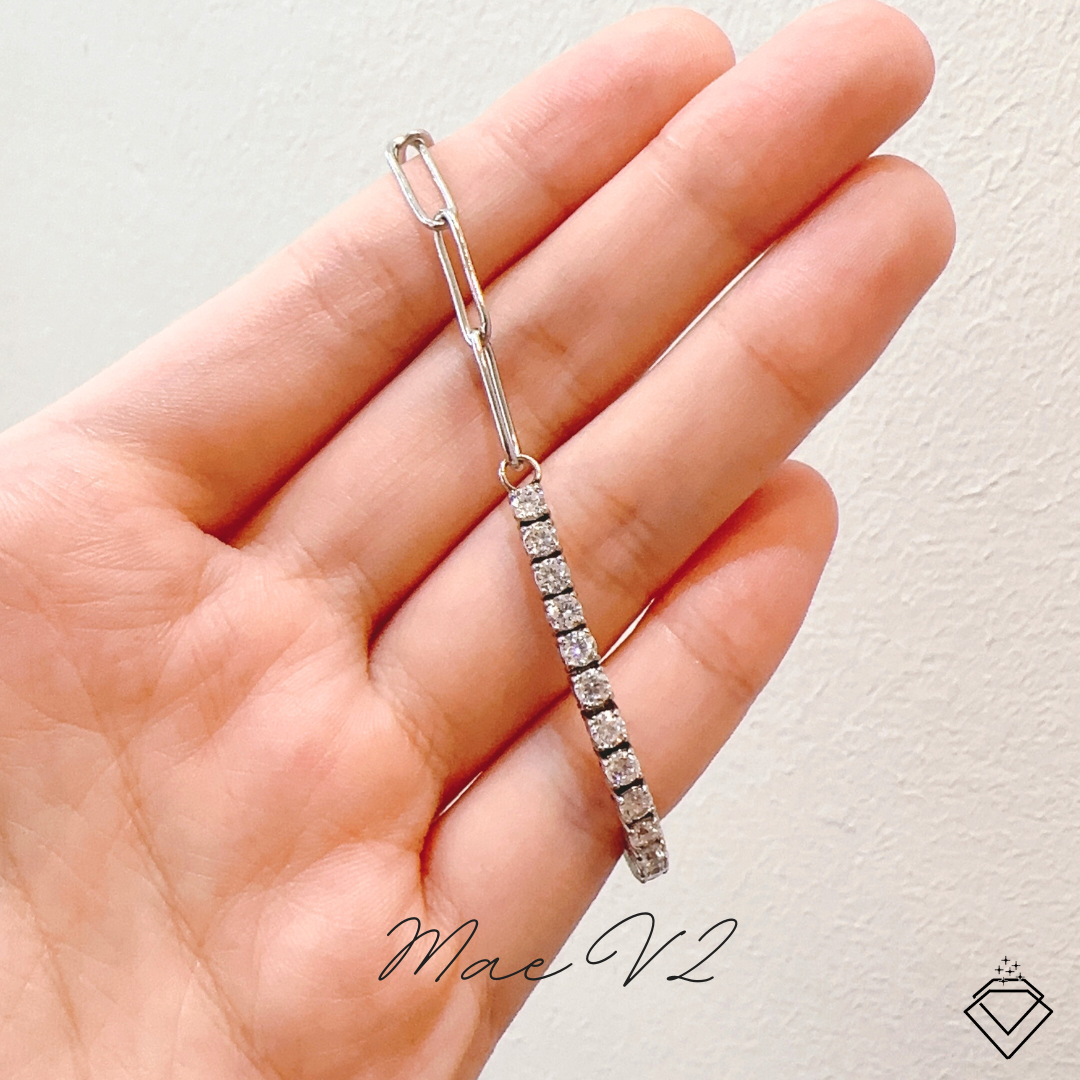 [BECOMING] Mae Half Tennis Paperclip Bracelet (Silver/Gold)
