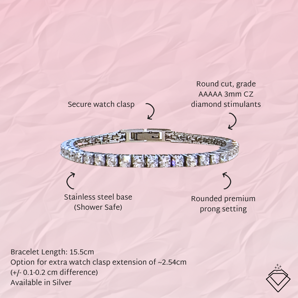 [BECOMING] Ella Bestie Tennis Bracelet (Silver)