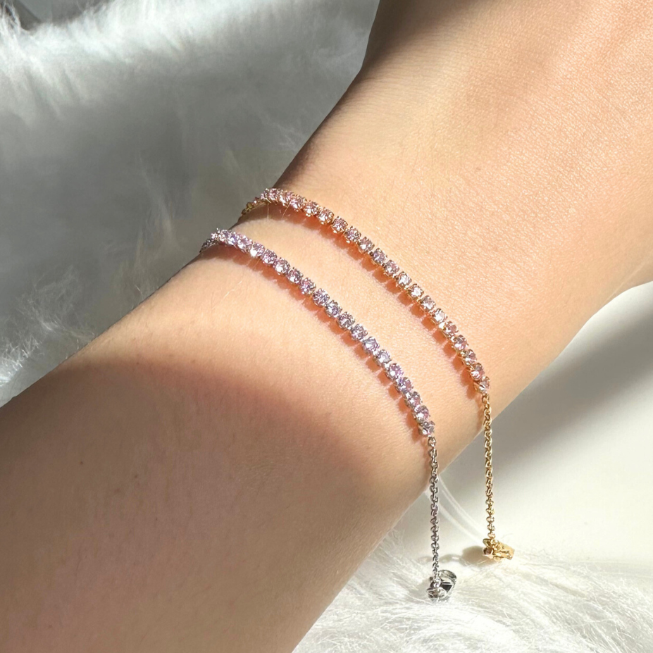 [BECOMING] Pink Hope Dainty Bracelet (Silver/Gold)