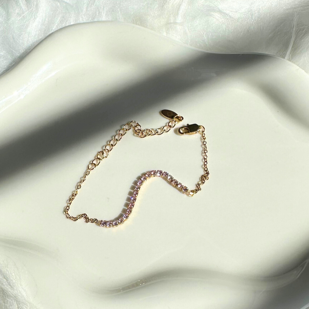 [BECOMING] Pink Hope Dainty Bracelet (Silver/Gold)
