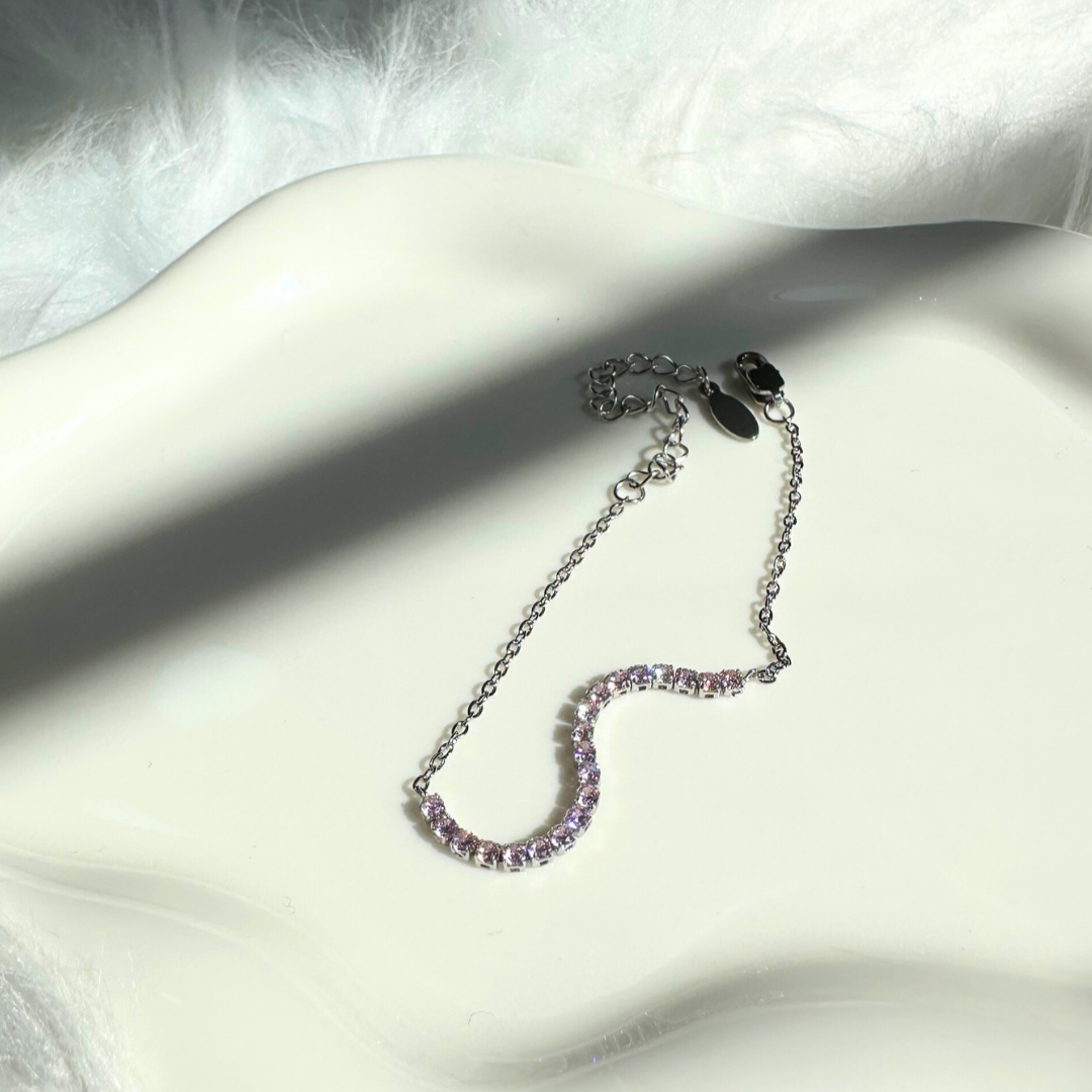 [BECOMING] Pink Hope Dainty Bracelet (Silver/Gold)