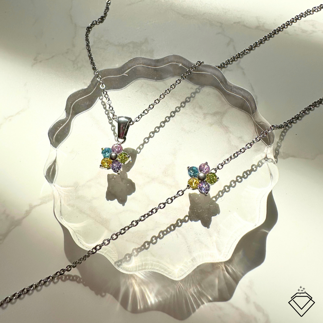 [BIRTHDAY] Rainbow Sakura Ltd Ed Collection (Necklace/Bracelet) (Silver)