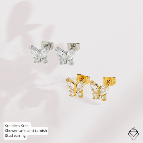 Butterfly Earring Studs (Silver/Gold)