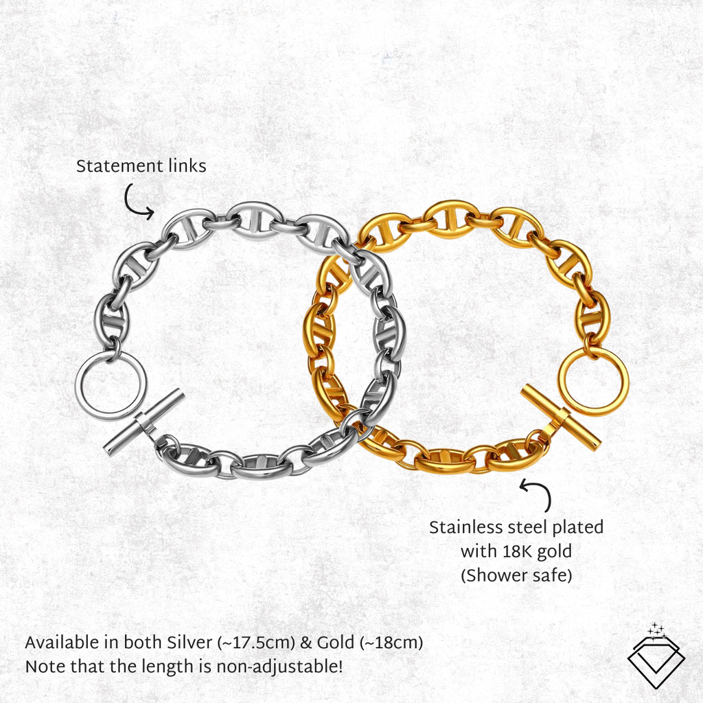 [CONNECTION] Carla Statement Bracelet (Silver/Gold)