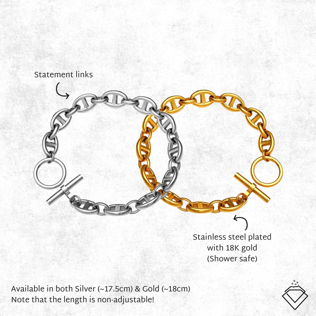 [CONNECTION] Carla Statement Bracelet (Silver/Gold)