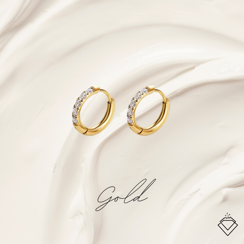 [40% OFF UNLOCKED JUST FOR TODAY] Mini Diamond Huggies Earrings (Silver/Gold)