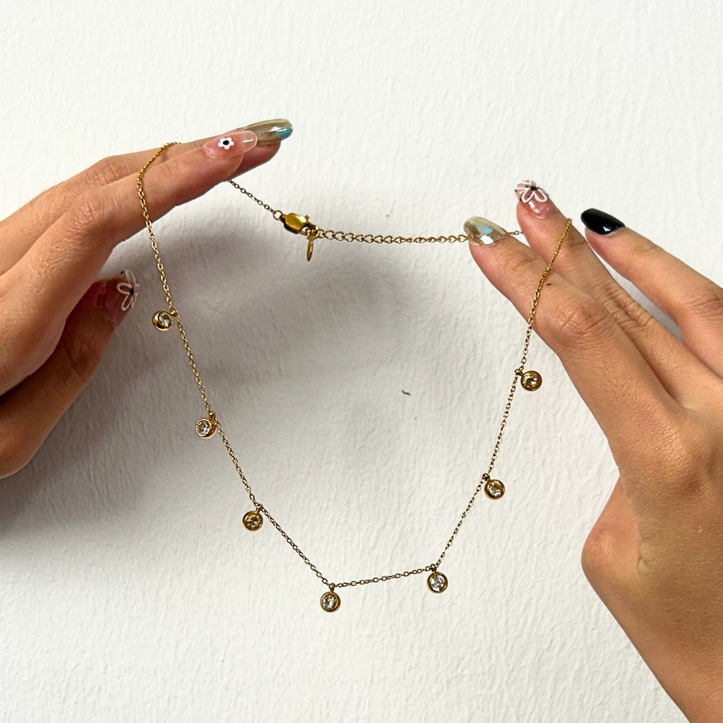 [BECOMING] Midnight Twinkle Charms Stainless Steel Necklace (Silver/Gold)