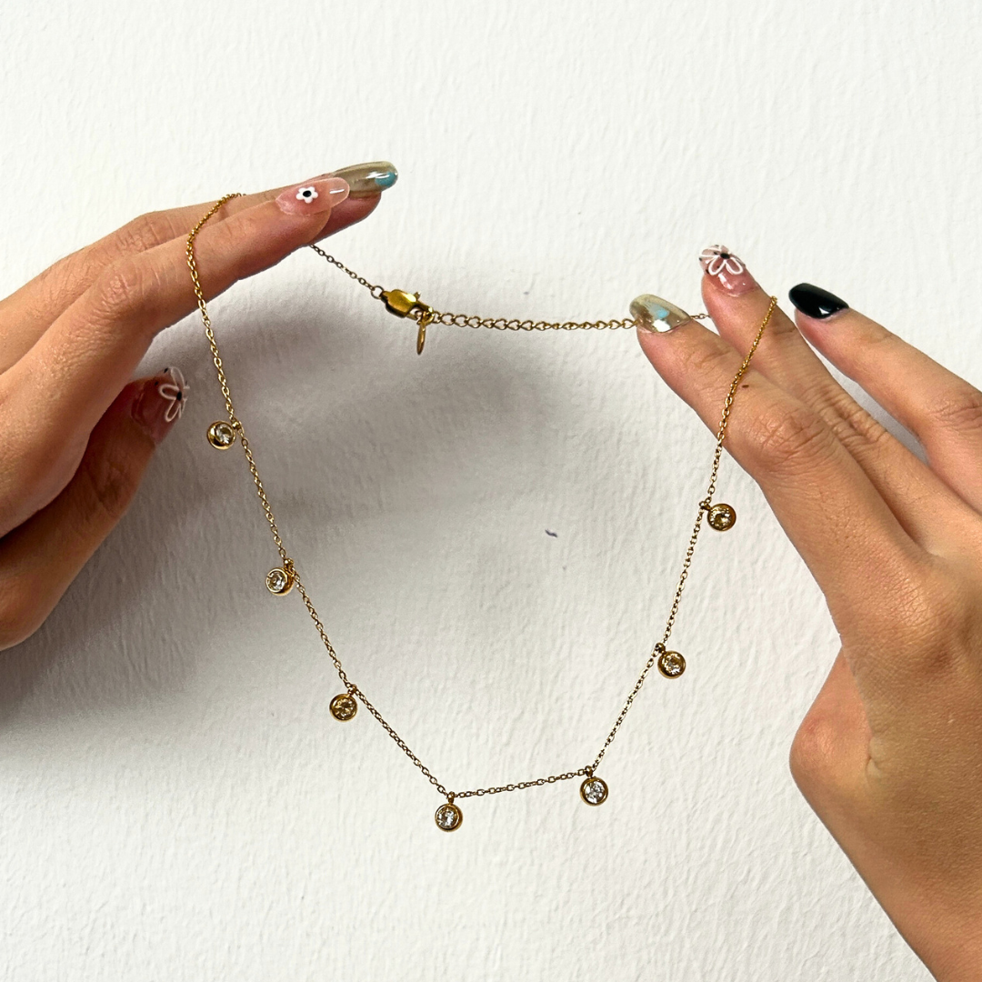 [BECOMING] Midnight Twinkle Charms Stainless Steel Necklace (Silver/Gold)