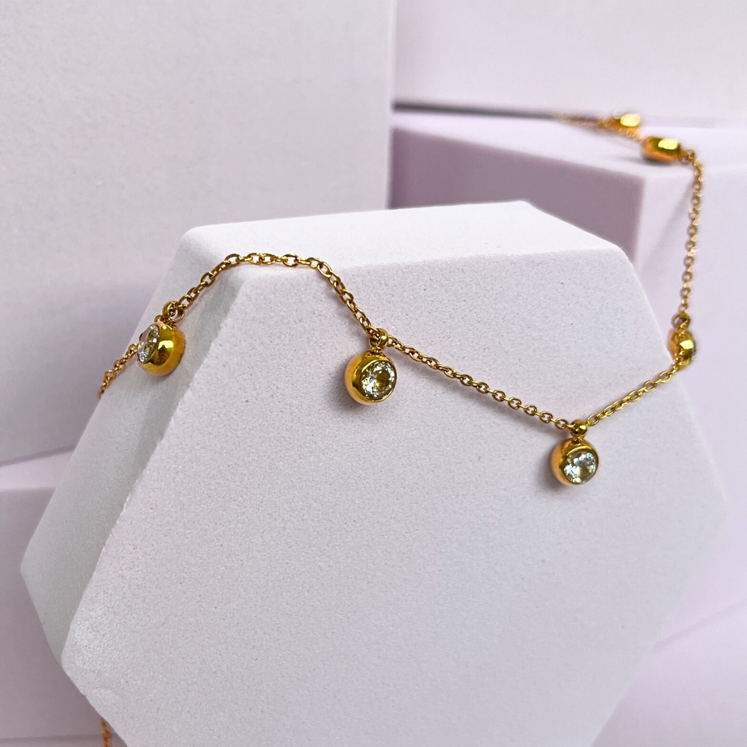 [BECOMING] Midnight Twinkle Charms Stainless Steel Necklace (Silver/Gold)