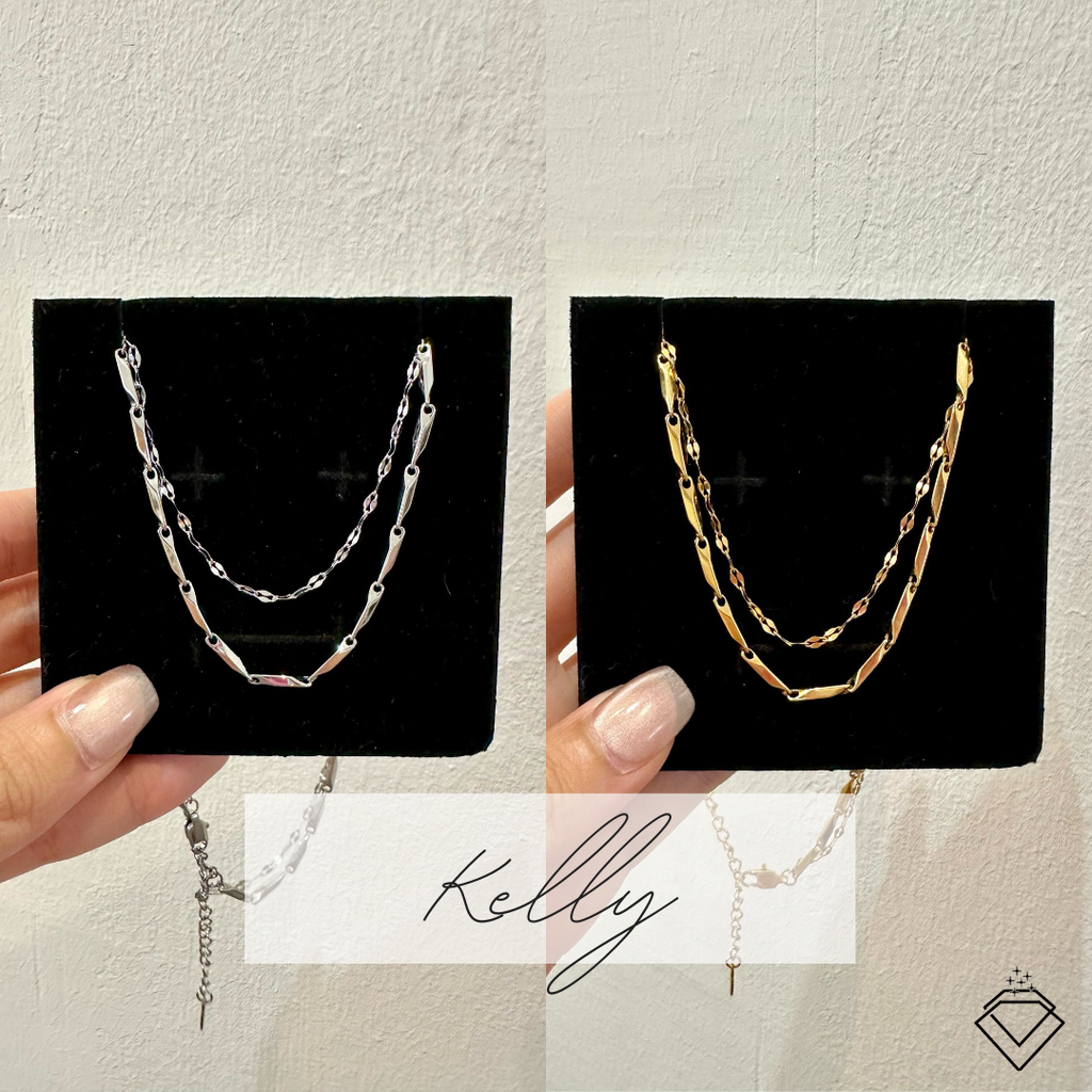 [FLOW] Kelly Everyday Double Layer Necklace (Silver/Gold)