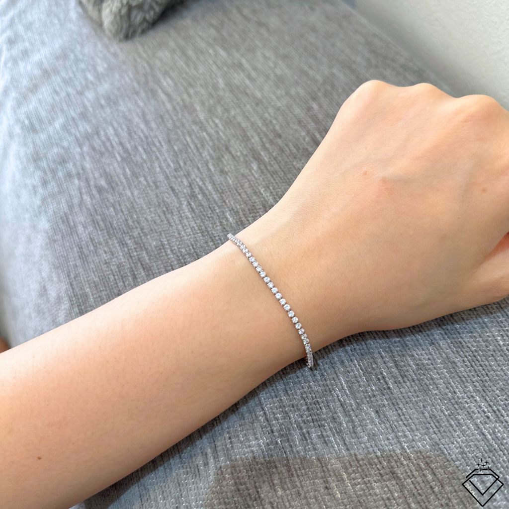 [BECOMING] Ella Dainty Full Tennis Bracelet (2mm) (Silver/Gold)