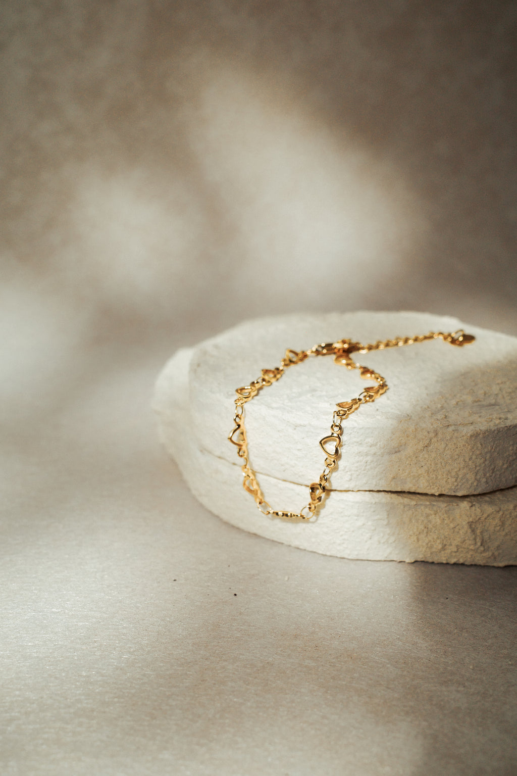 Aria Linked Hearts Stacker Bracelet (Silver/Gold)