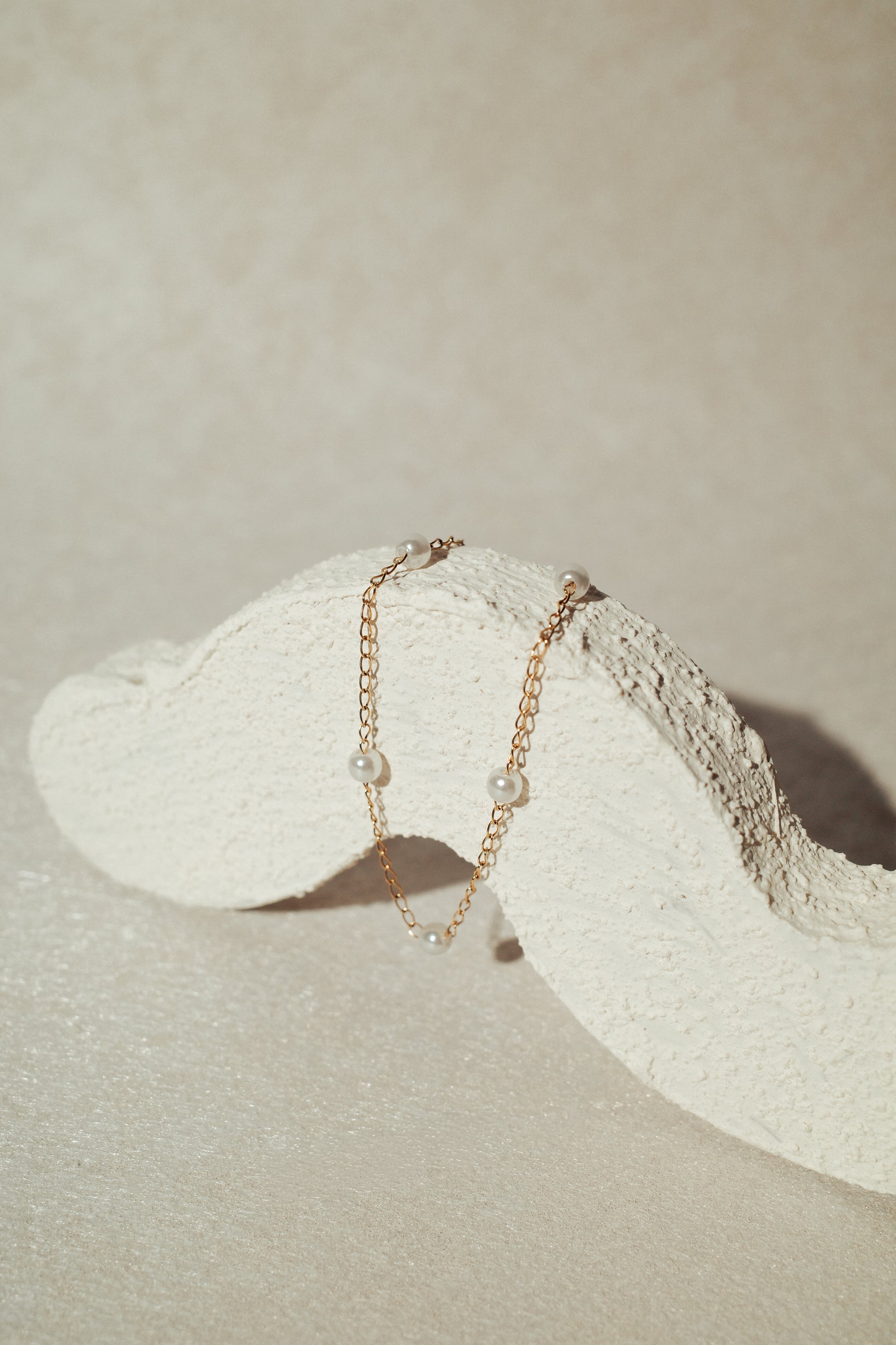 Celine Faux Pearl Stacker Bracelet (Silver/Gold)