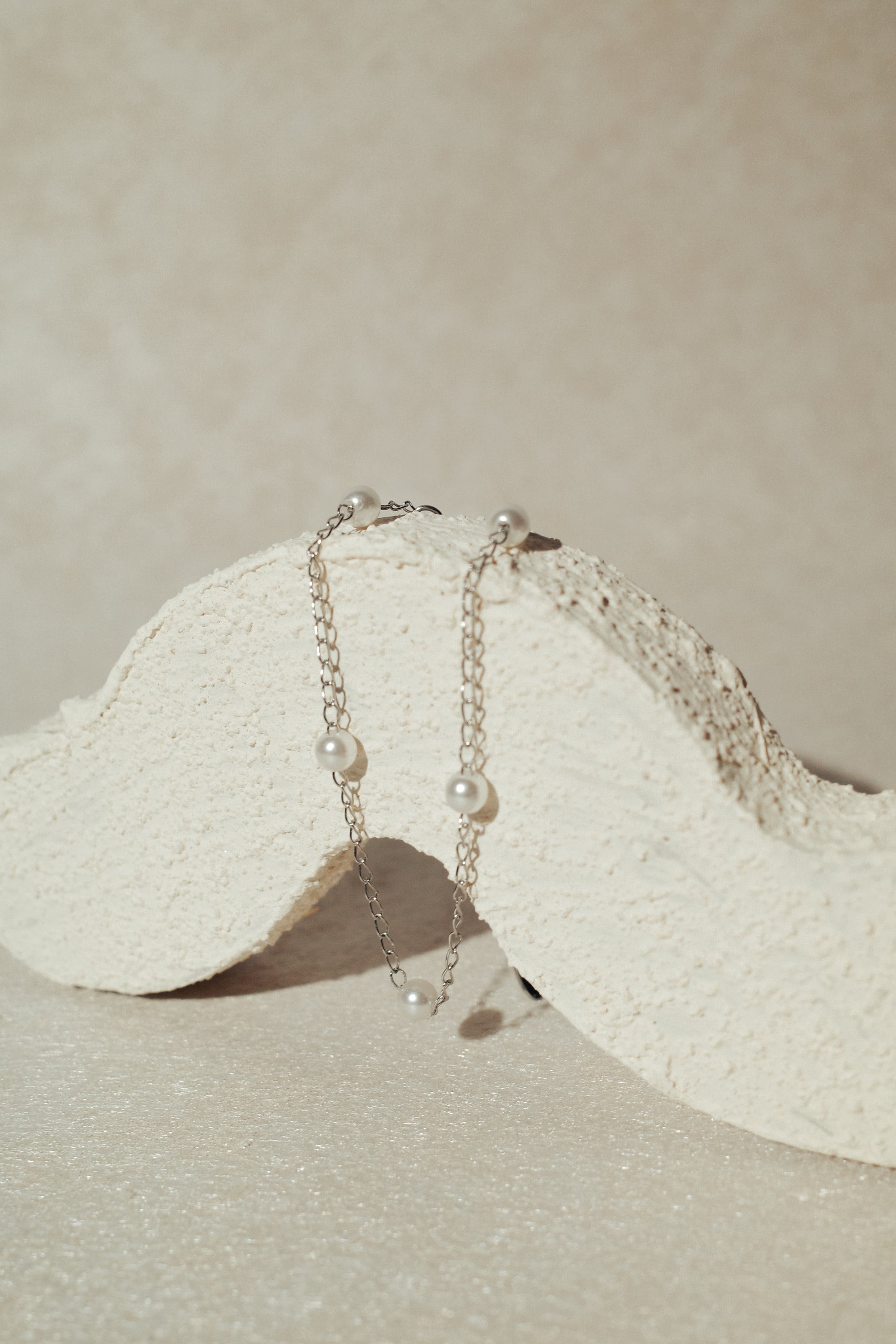 Celine Faux Pearl Stacker Bracelet (Silver/Gold)