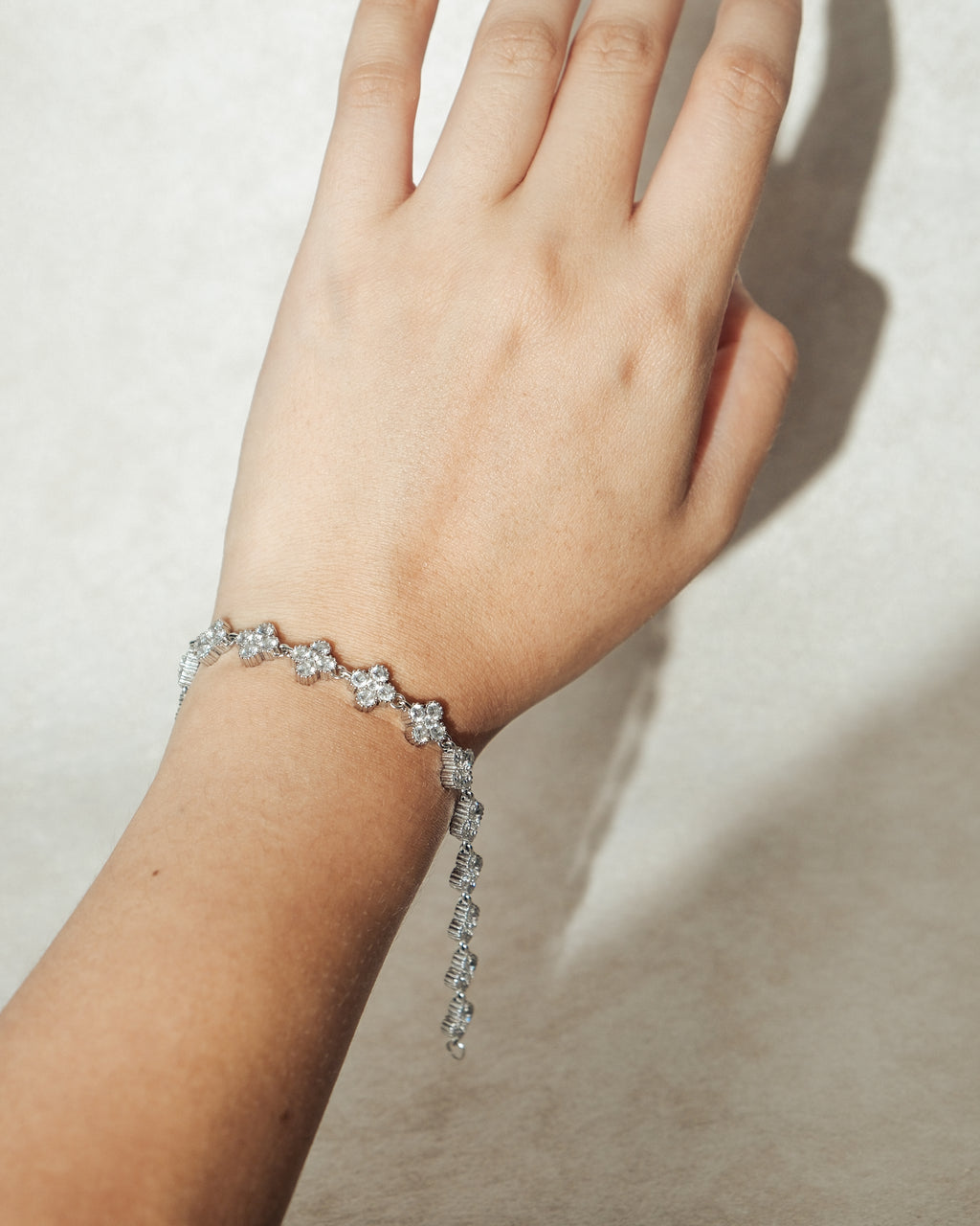 Ella Flower Signature Adjustable Tennis Bracelet (Silver/Gold)