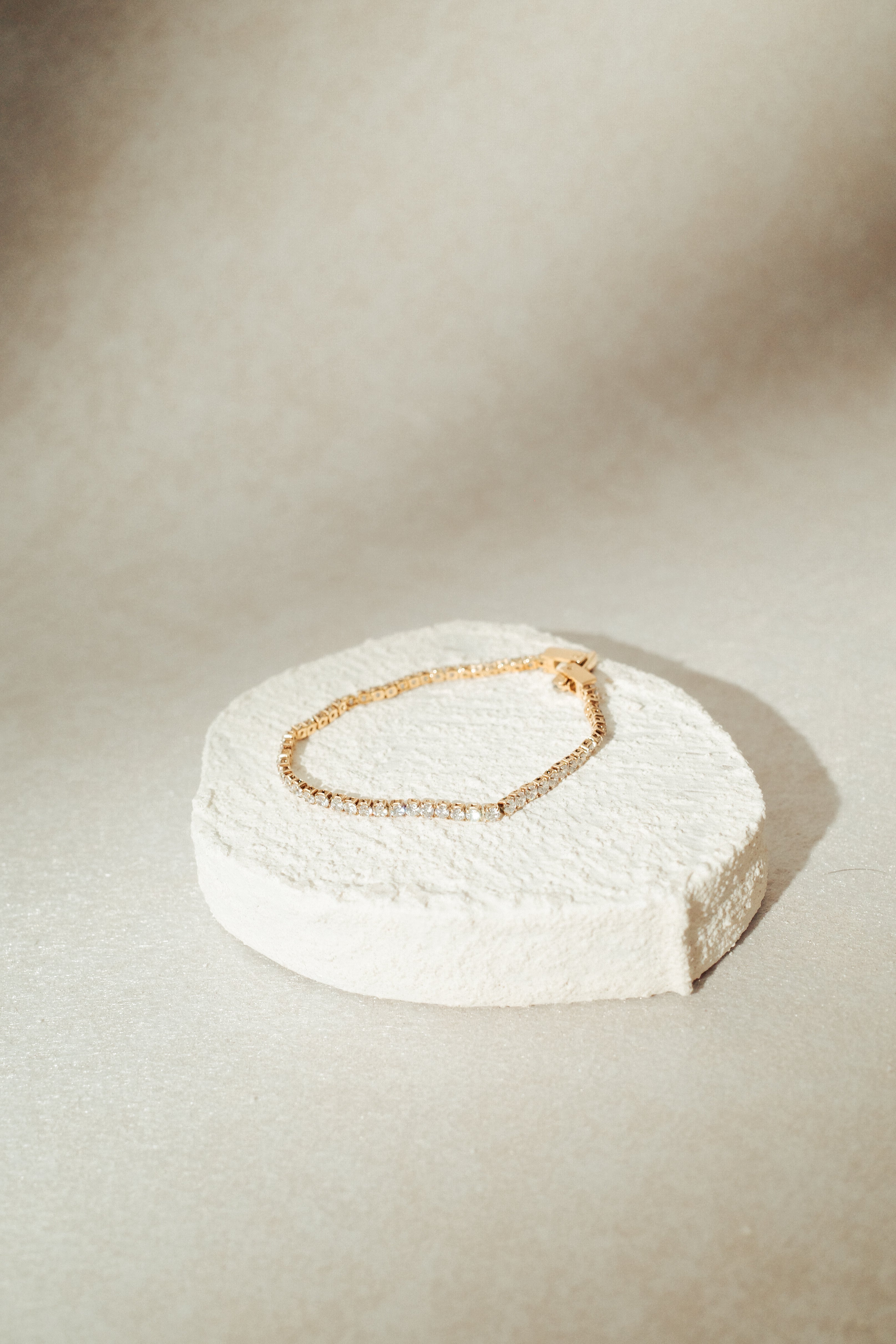 Ella Dainty Signature Full Tennis Bracelet (2mm) (Silver/Gold)