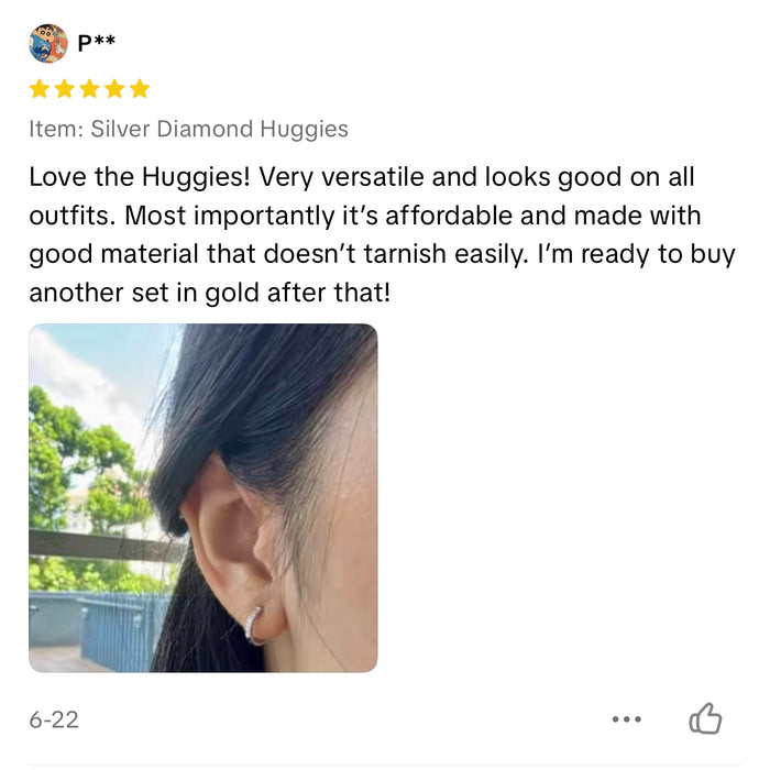 [40% OFF UNLOCKED JUST FOR TODAY] Mini Diamond Huggies Earrings (Silver/Gold/Rose Gold)