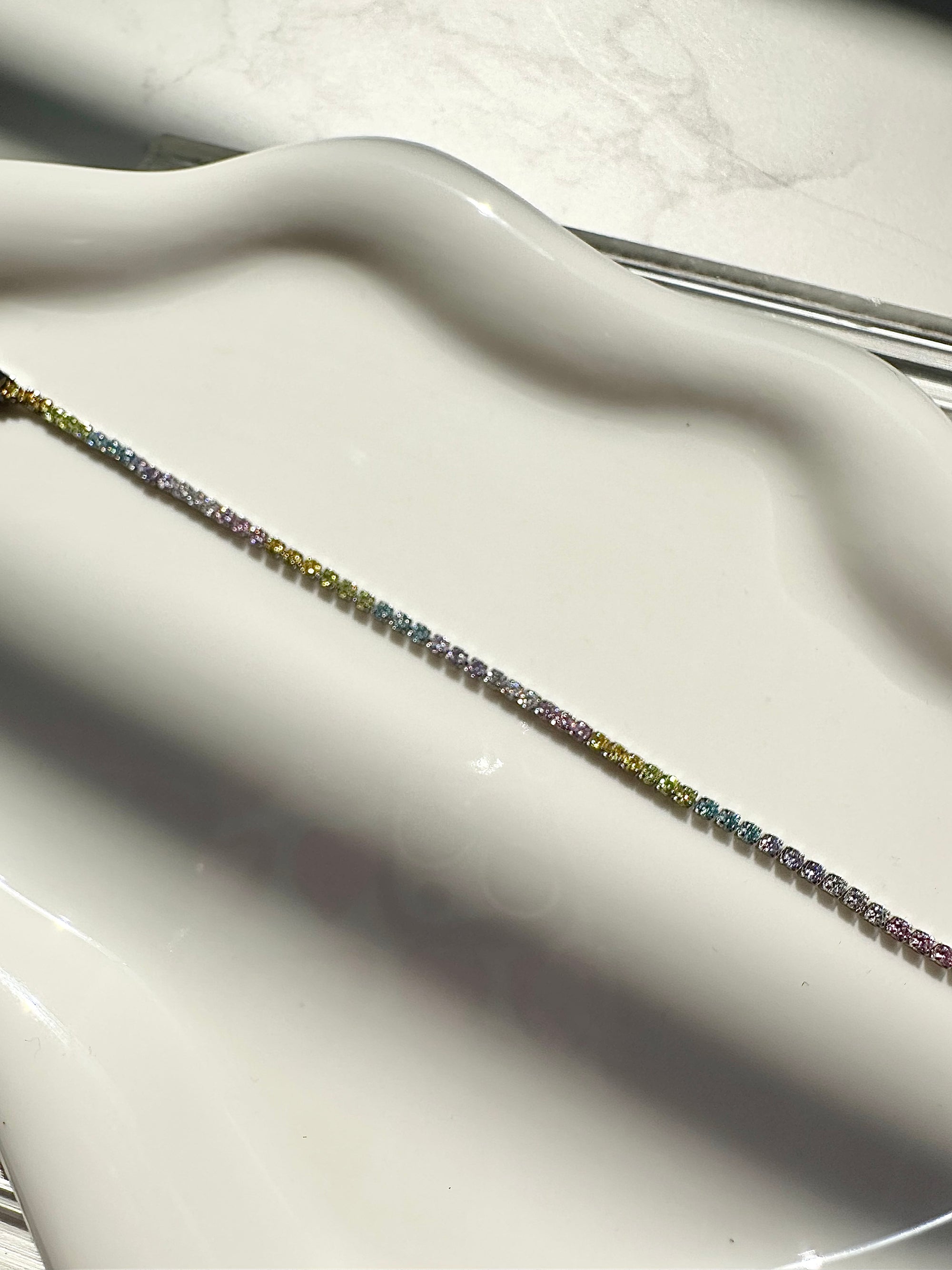 [LTD ED] Rainbow Ella Dainty Stainless Steel Full Tennis Bracelet