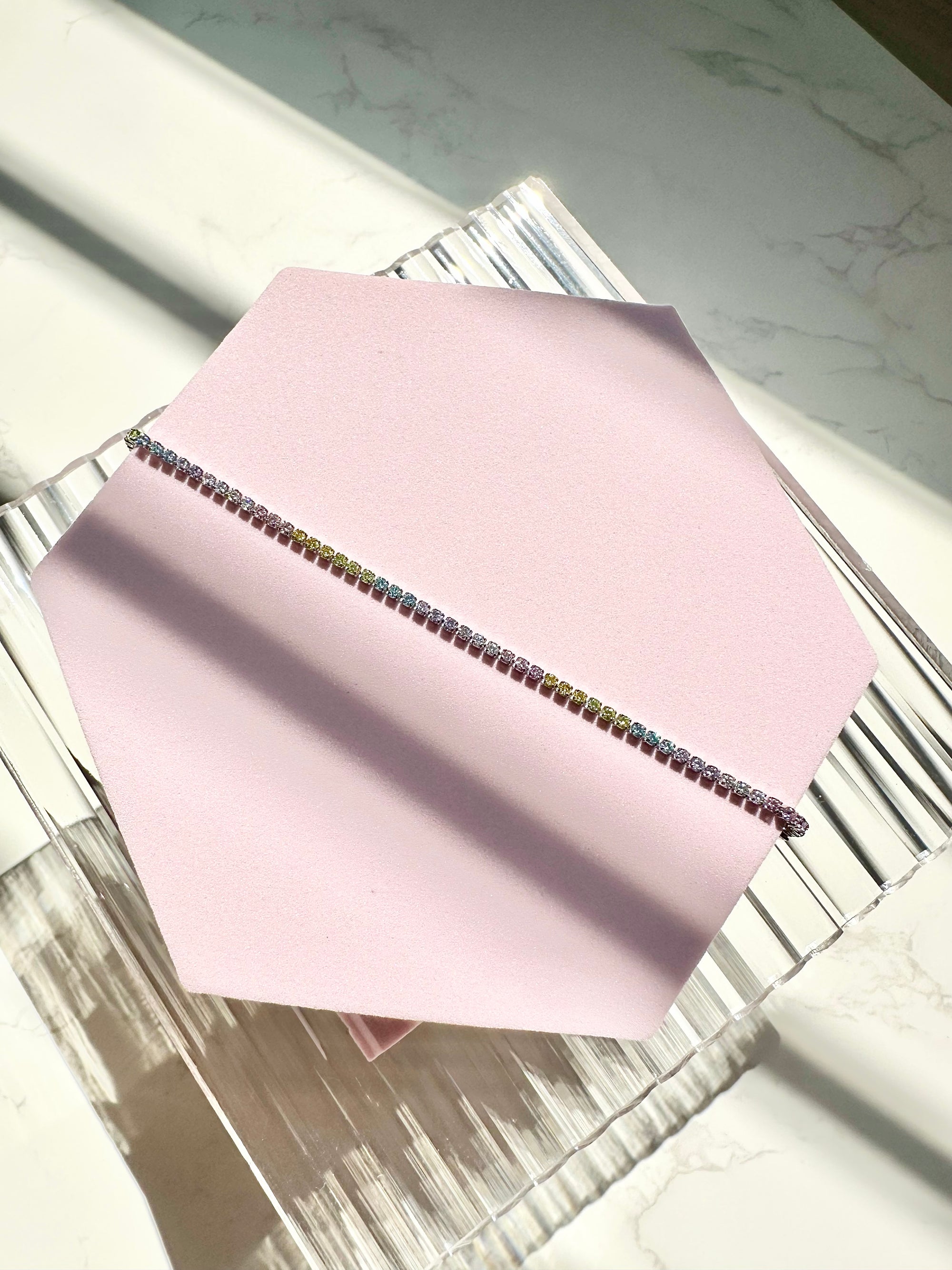 [LTD ED] Rainbow Ella Dainty Stainless Steel Full Tennis Bracelet