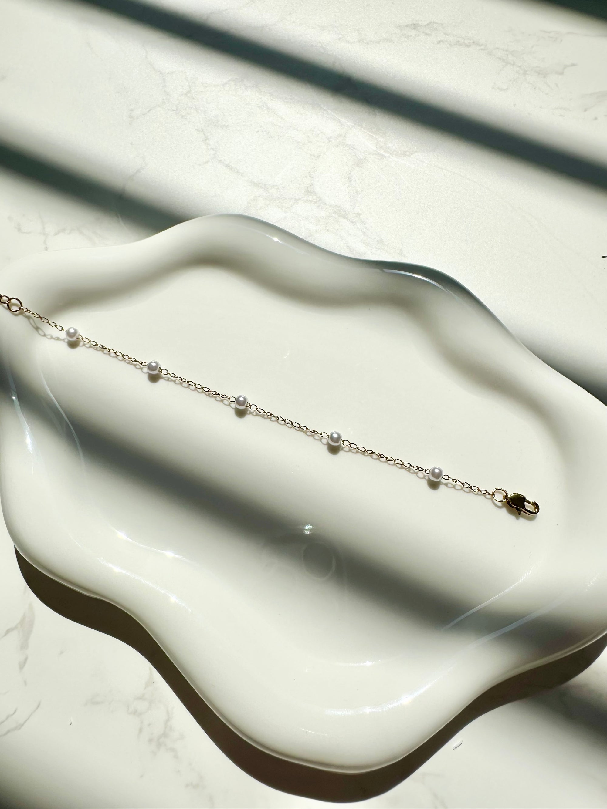 [CONNECTION] Celine Faux Pearl Stacker SS Bracelet
