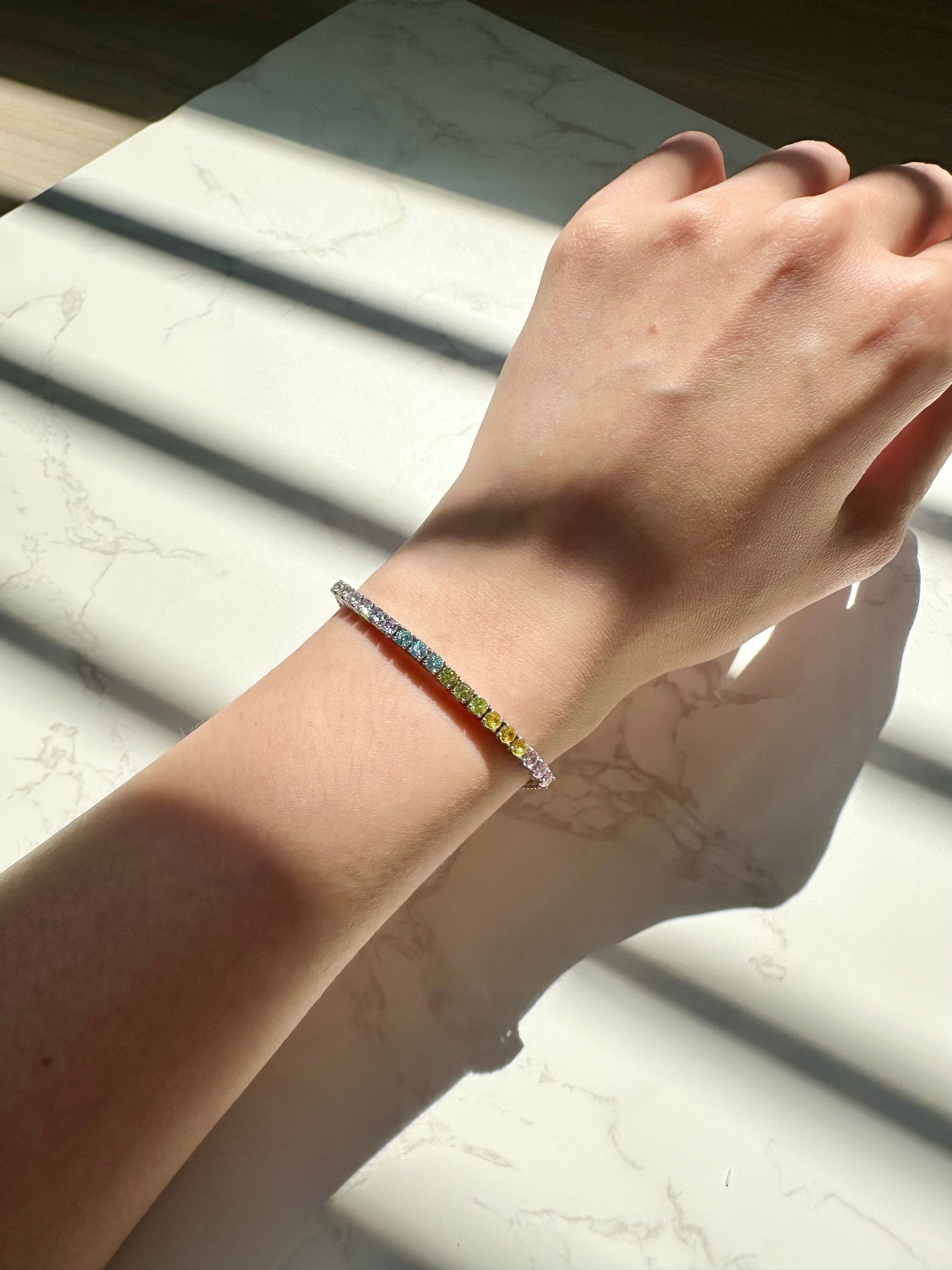 [LTD ED] Rainbow Nala (Dainty) Stainless Steel Half Tennis Bracelet