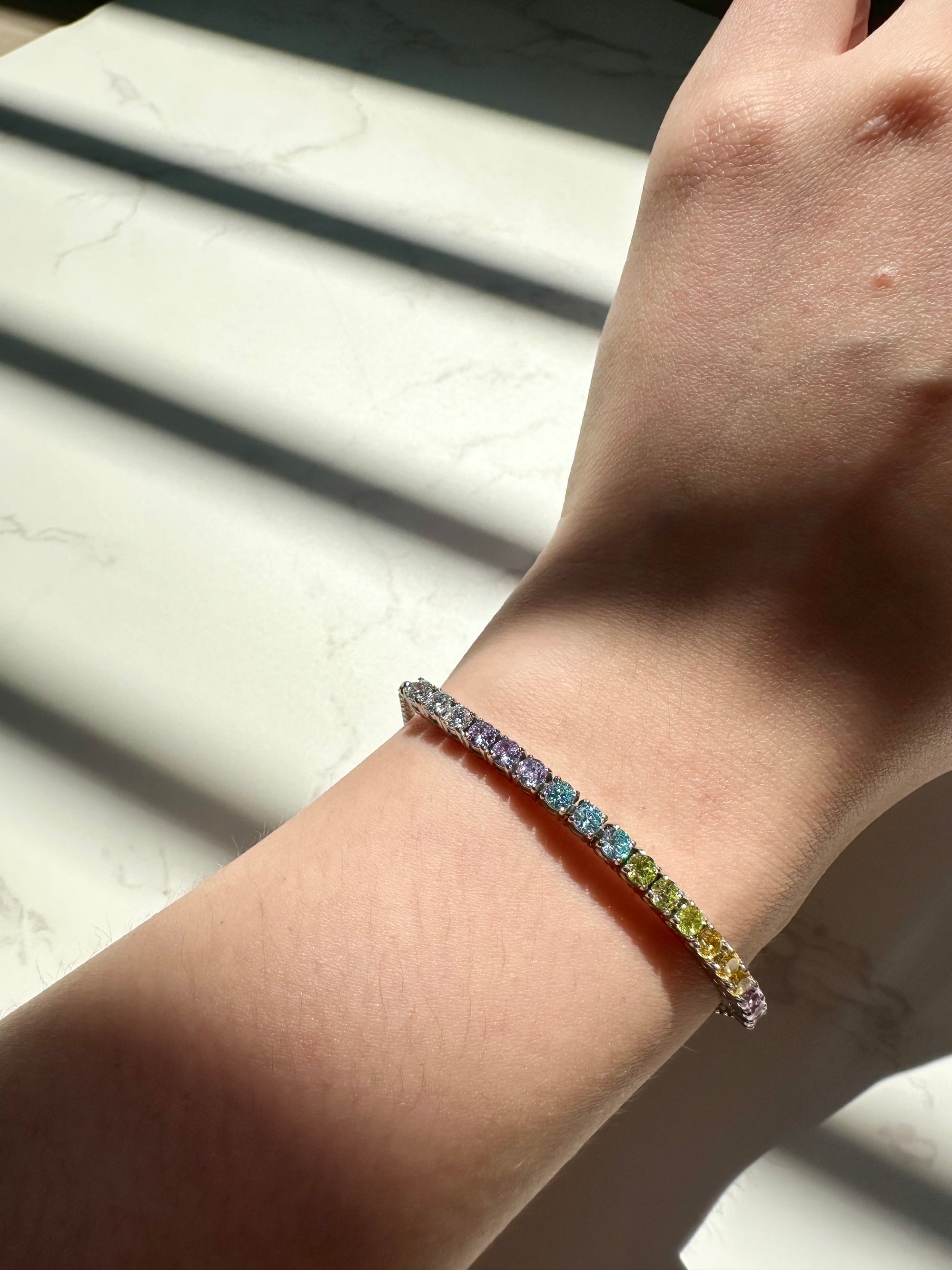 [LTD ED] Rainbow Nala (Dainty) Stainless Steel Half Tennis Bracelet