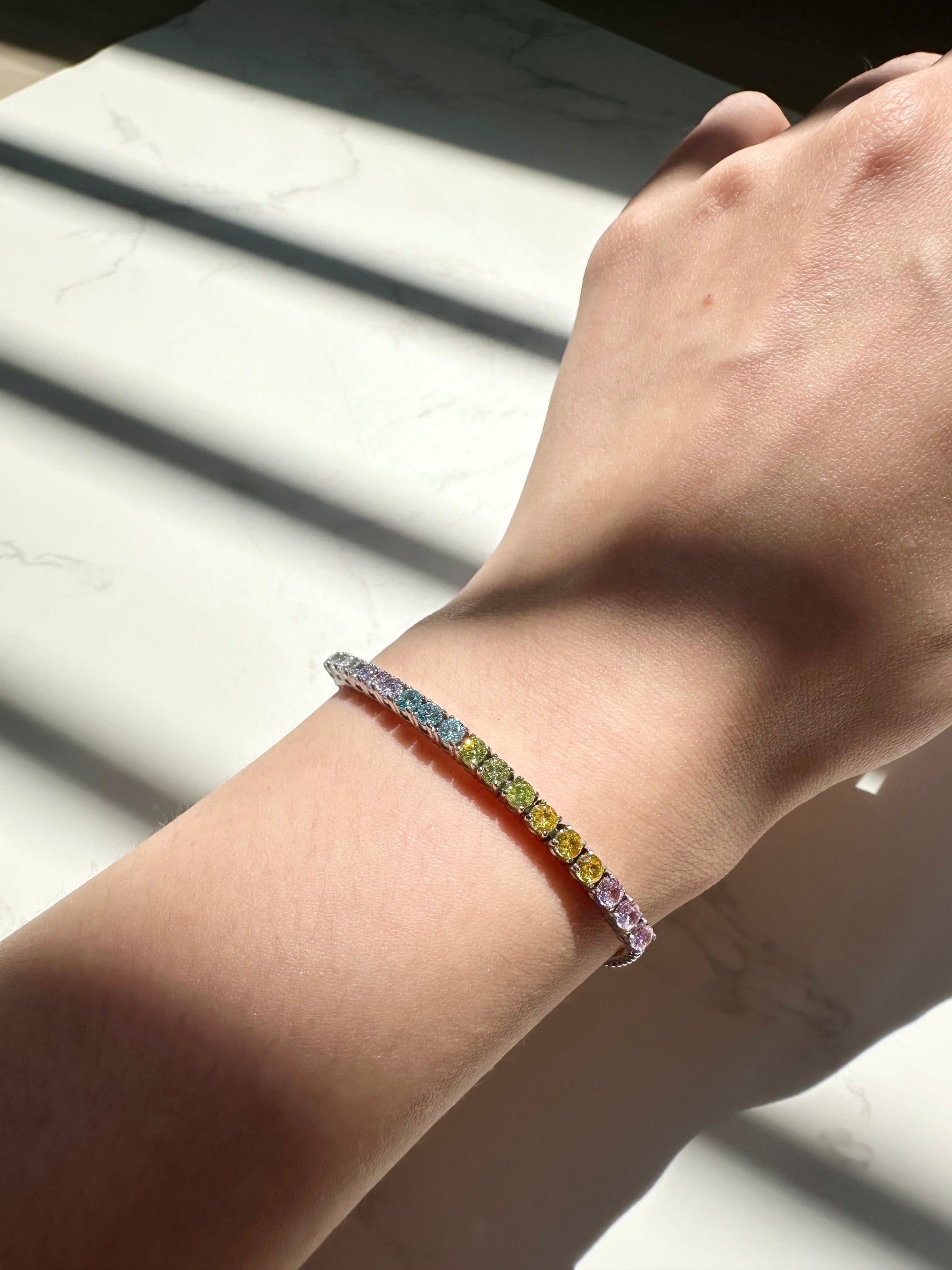 [LTD ED] Rainbow Nala (Dainty) Stainless Steel Half Tennis Bracelet