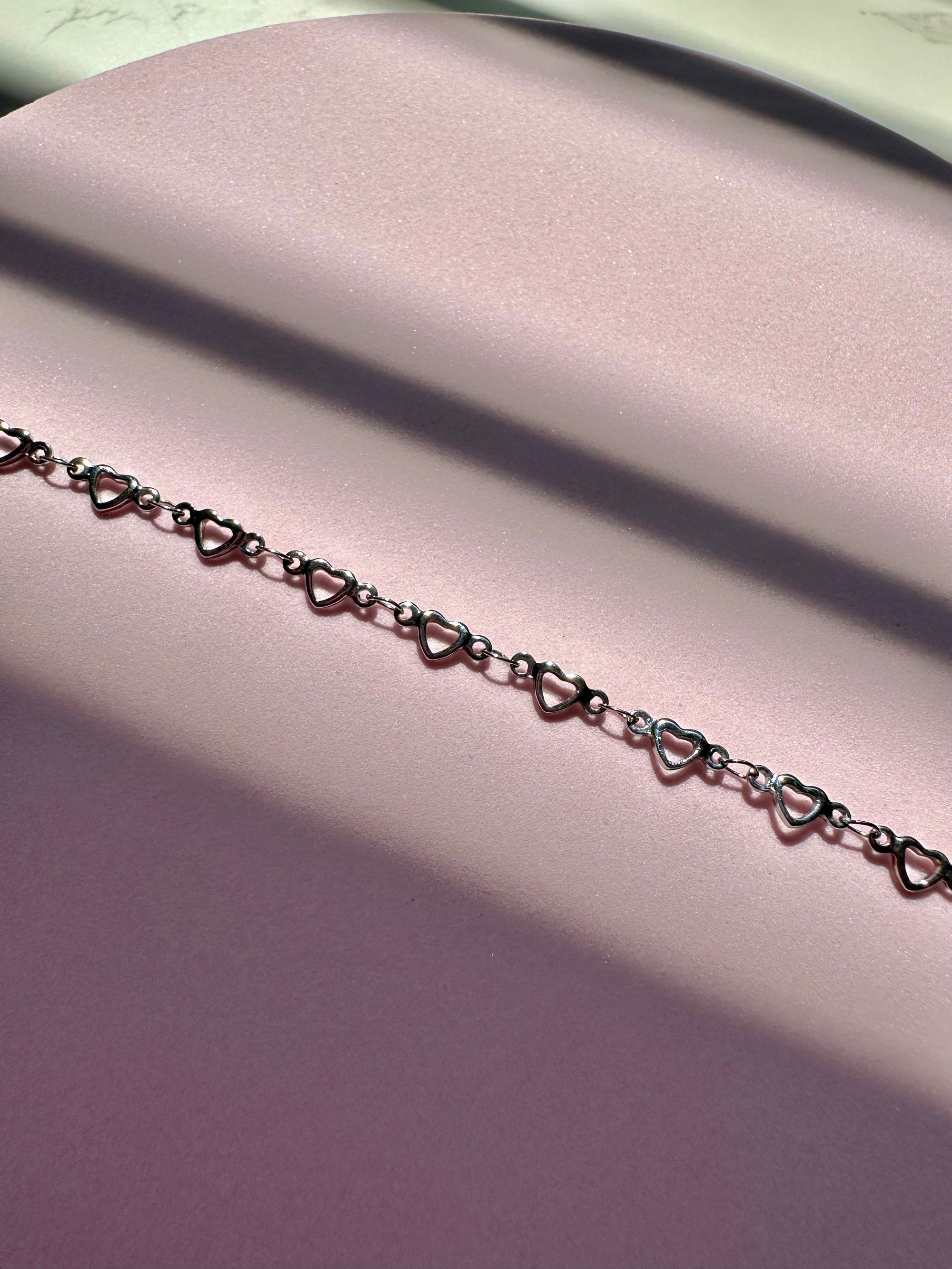 [LOVE] Aria Linked Hearts Stacker Stainless Steel Bracelet