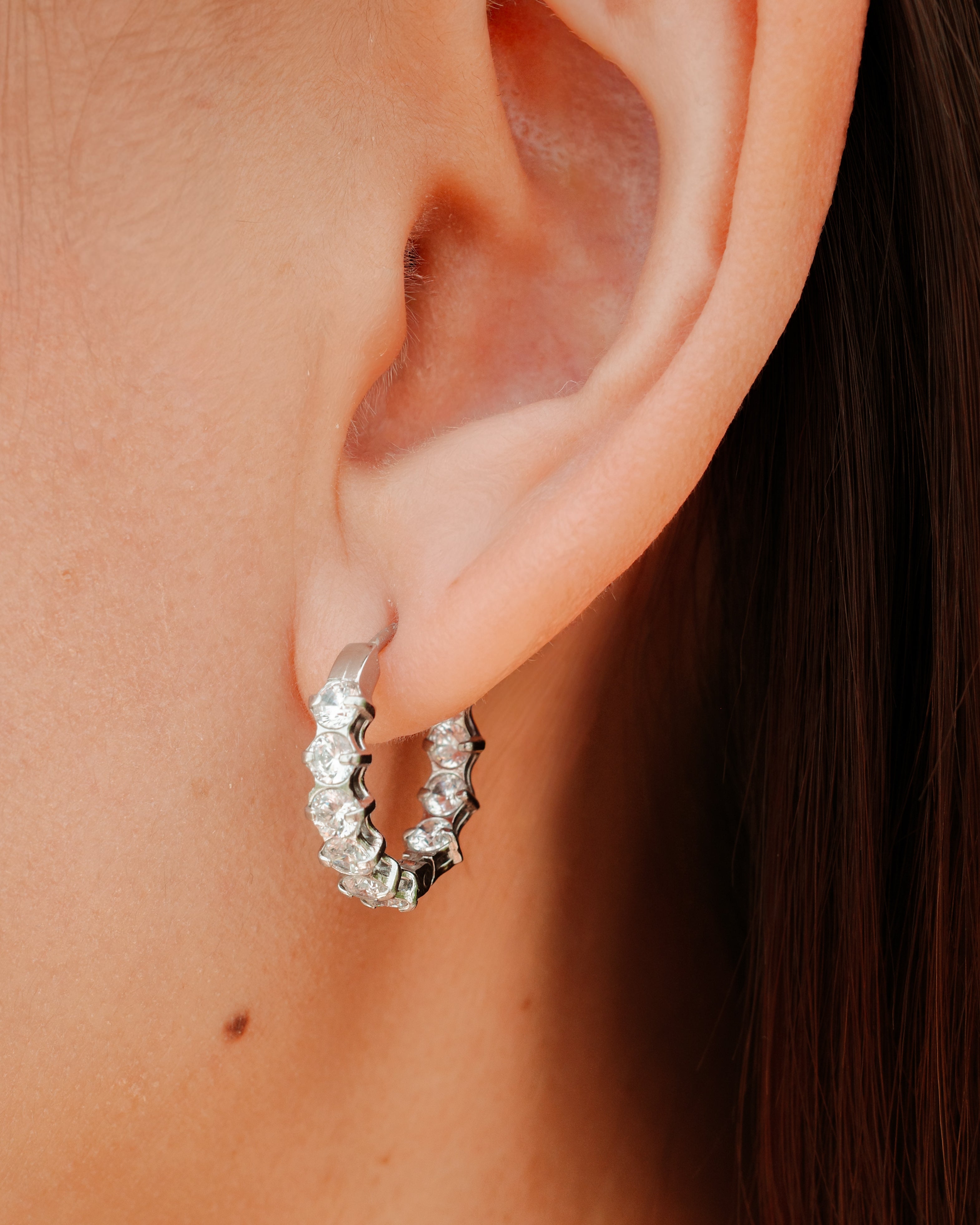 Isla Diamond Earring Hoops (Silver/Gold)