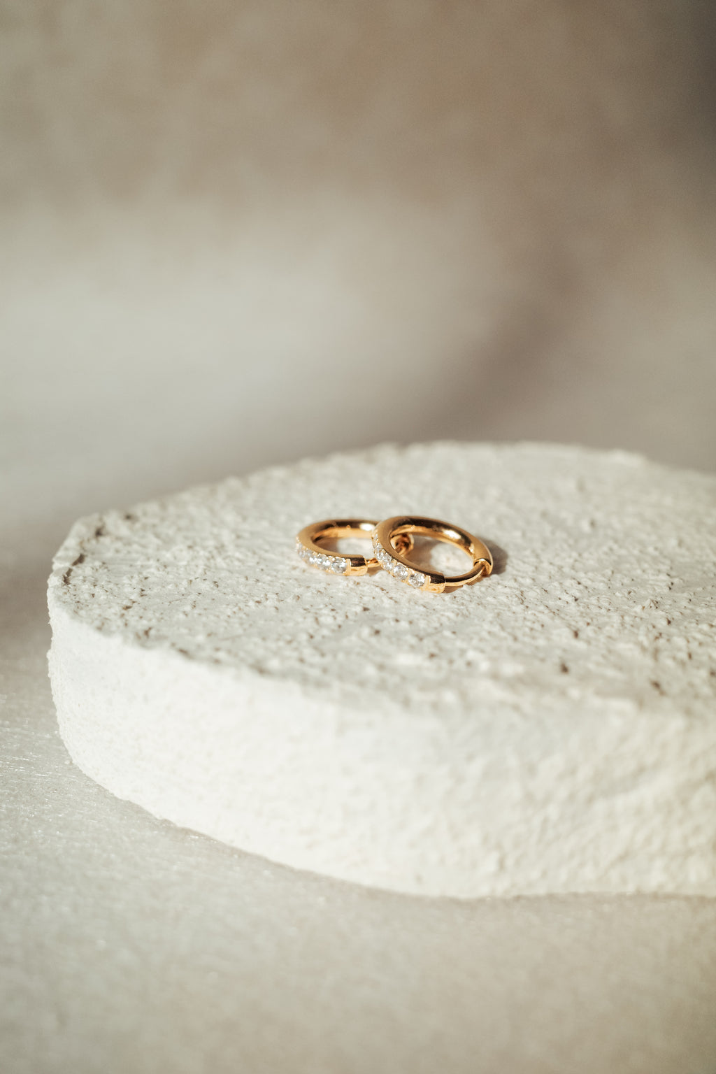 Mini Diamond Signature Huggies Earrings (Silver/Gold/Rose Gold)