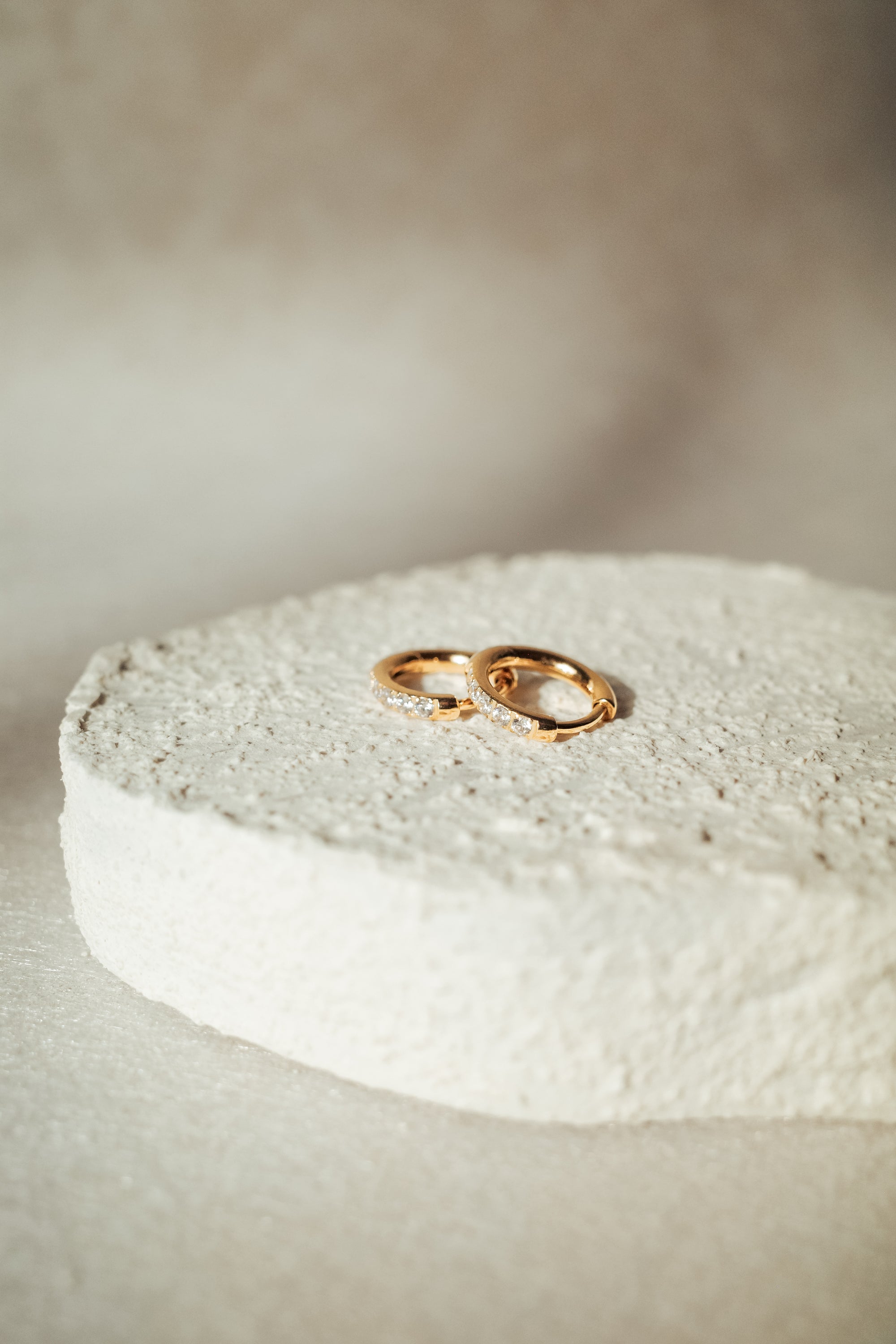 Mini Diamond Signature Huggies Earrings (Silver/Gold/Rose Gold)