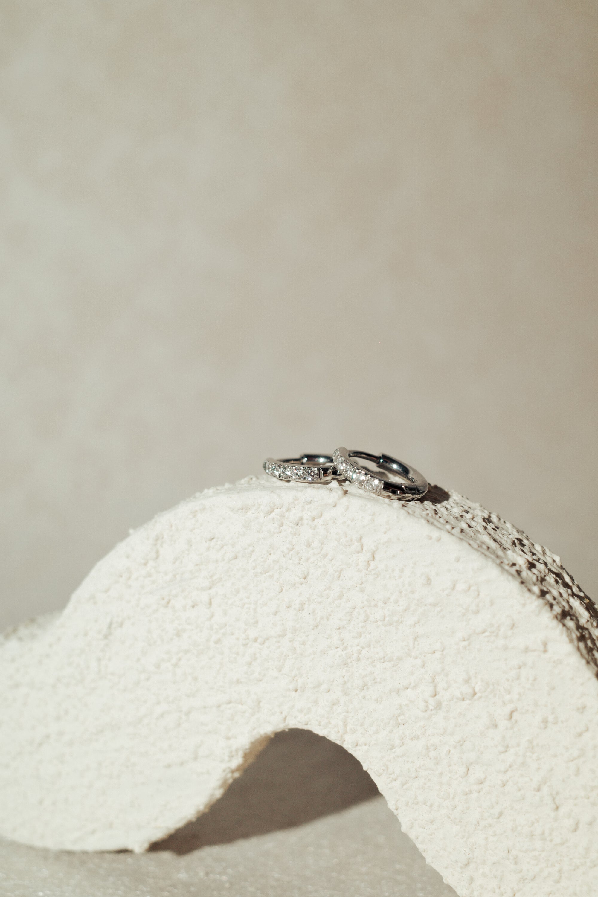 Mini Diamond Signature Huggies Earrings (Silver/Gold/Rose Gold)