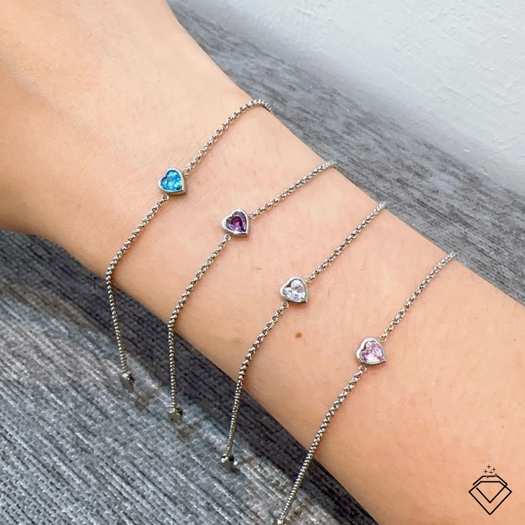 Ethel Heart-Shaped Everyday Stacker Bracelet (Silver/Gold)