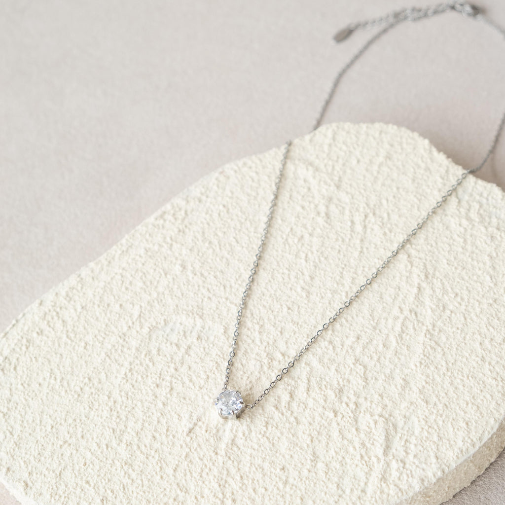 [NECKLACES] Miya Round Diamond Stainless Steel Necklace - Myella Jewellery