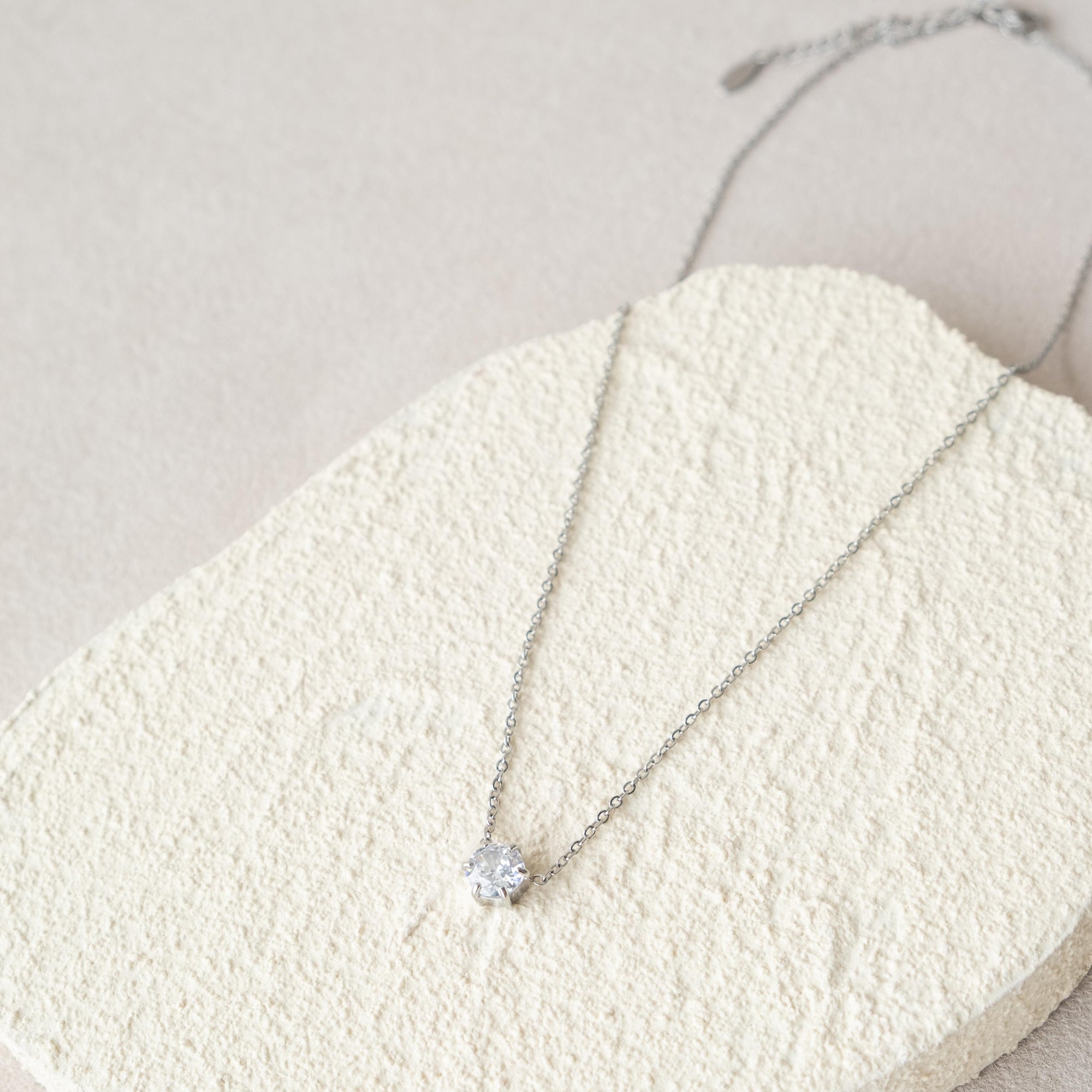 [NECKLACES] Miya Round Diamond Stainless Steel Necklace - Myella Jewellery