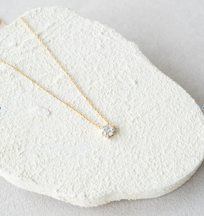[NECKLACES] Miya Round Diamond Stainless Steel Necklace - Myella Jewellery