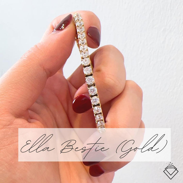 [SIGNATURE] Ella (Bestie) Gold Stainless Steel Tennis Bracelet