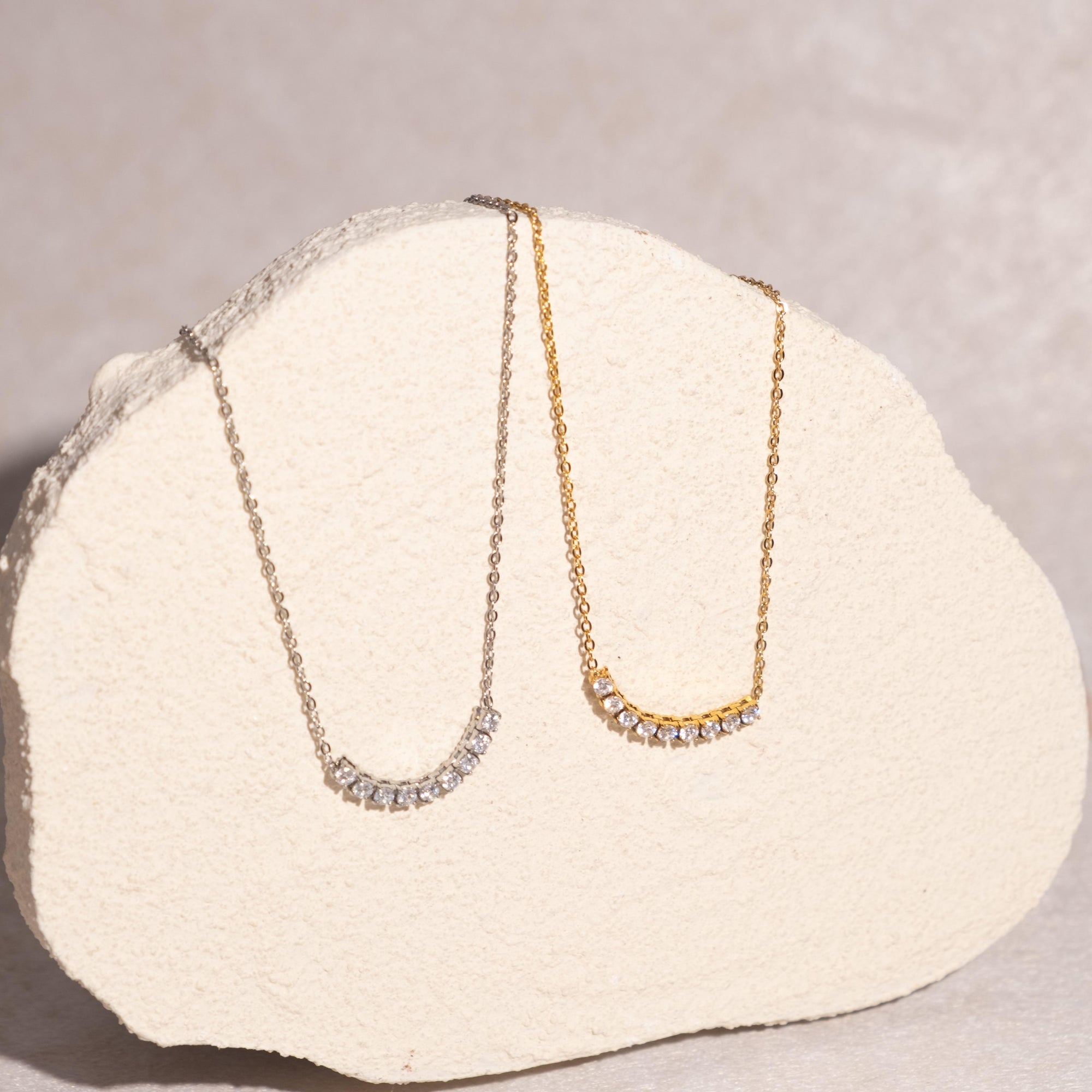 [NECKLACES] Cindy Smiley Diamond Stainless Steel Necklace - Myella Jewellery