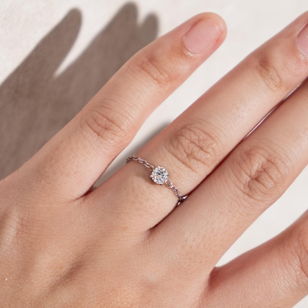 [RINGS] White Circle/Pink Heart Adjustable Ring Stainless Steel (Myella Jewellery)