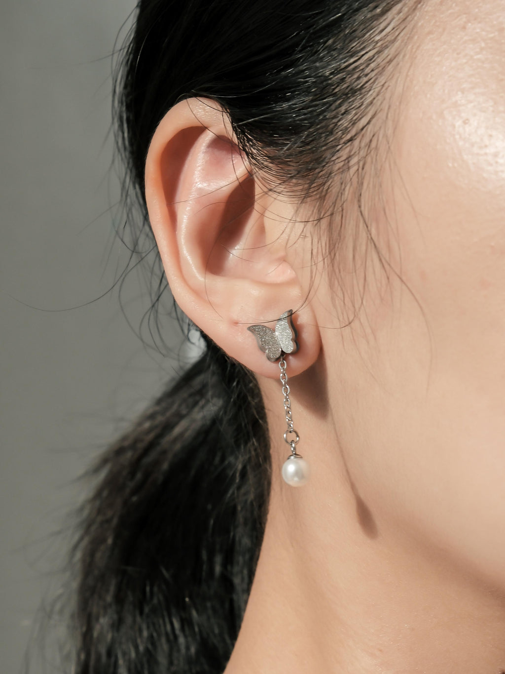 [NABI] Butterfly Multi-Way Stud Earrings (Nicolechowww x Myella) Stainless Steel
